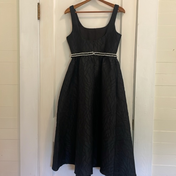 New Abbey Glass Victoria Black Textured Satin Jacquard Dress size Small - Picture 8 of 16